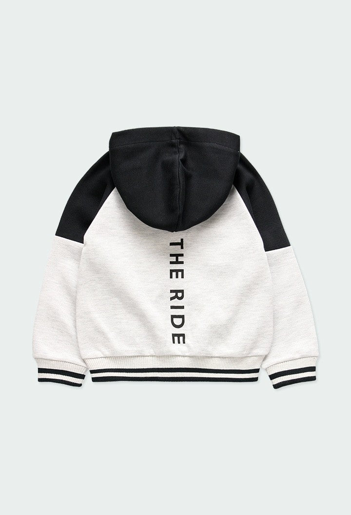 Chaqueta felpa piqué Boboli con capucha