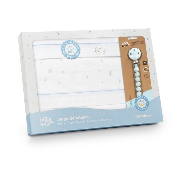 Triptico Cuna Estrellas  Luna+ Broche  Interbaby