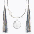 Colgante de Maternidad Ilado Maya Plata cordón seda azul