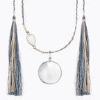 Colgante de Maternidad Ilado Maya Plata cordón seda azul