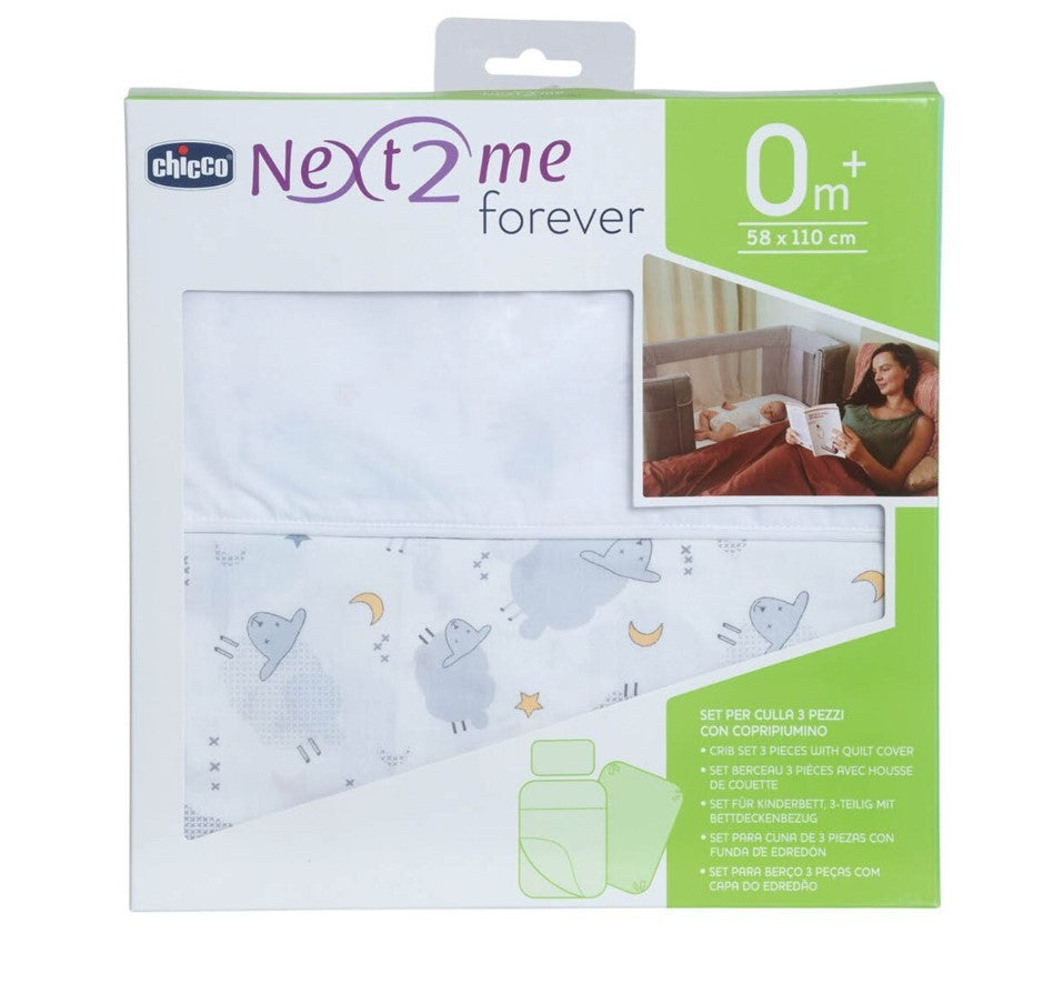 Set 3 piezas sábanas + funda edredón para cuna Next2Me Forever 58 x 110cm