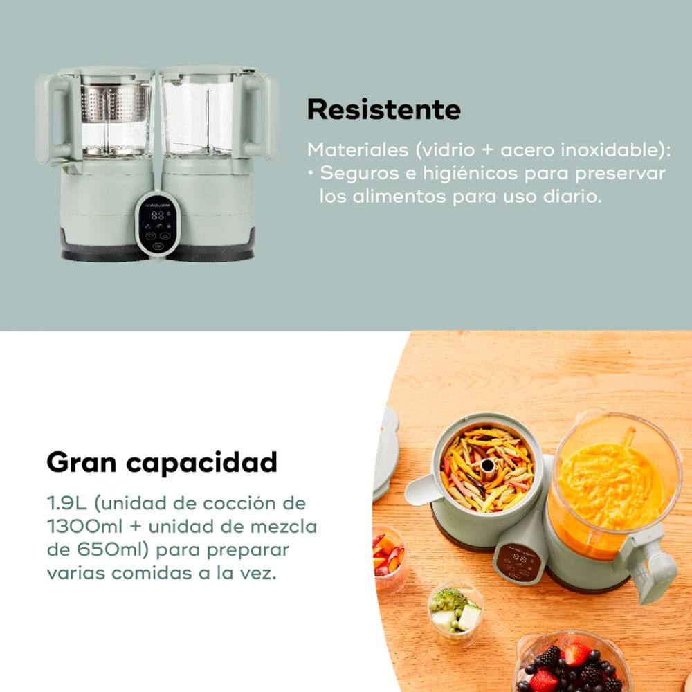 Robot de cocina Babymoov Nutribaby Glass de vidrio Celadon Green