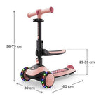 Patinete 2 en 1 Kinderkraft HALLEY 2 Rose Pink