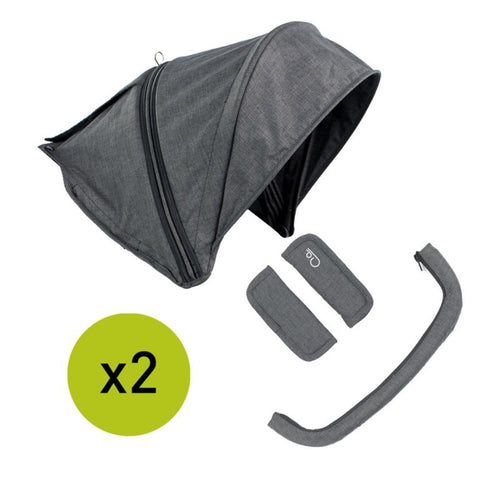 2 capotas Gemelar Niu VentT Twin con funda para barra y arnés