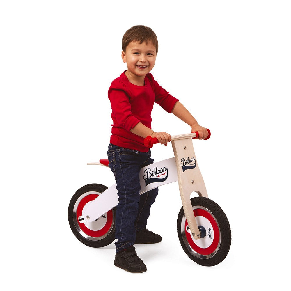 Bicicleta Janod Sin pedales Bikloon Rojo y Blanco