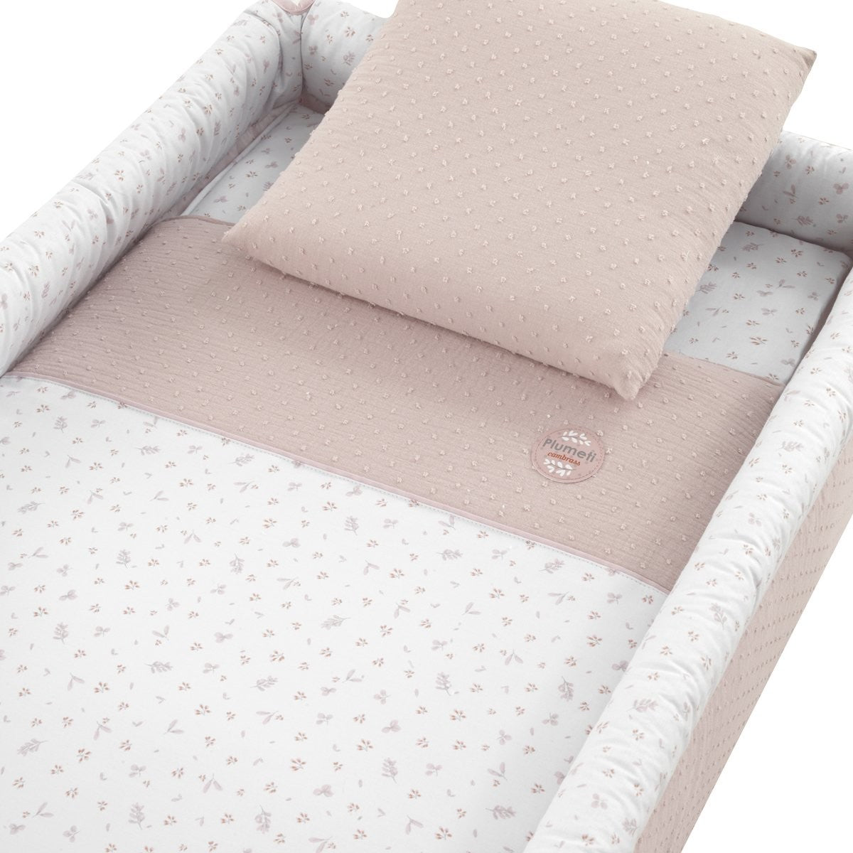 Minicuna tijera madera blanca Cambrass Plumeti