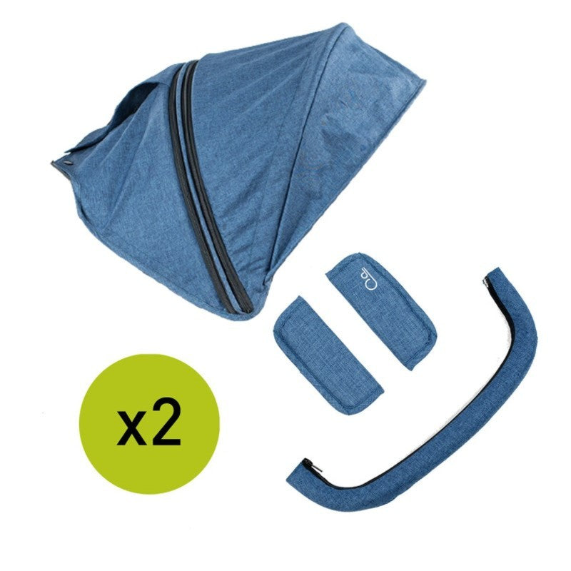 2 capotas Gemelar Niu VentT Twin con funda para barra y arnés