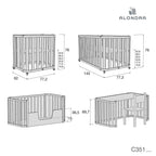 Minicuna cuna cama escritorio 4 en 1 Alondra Madera Crea Tre Nomad