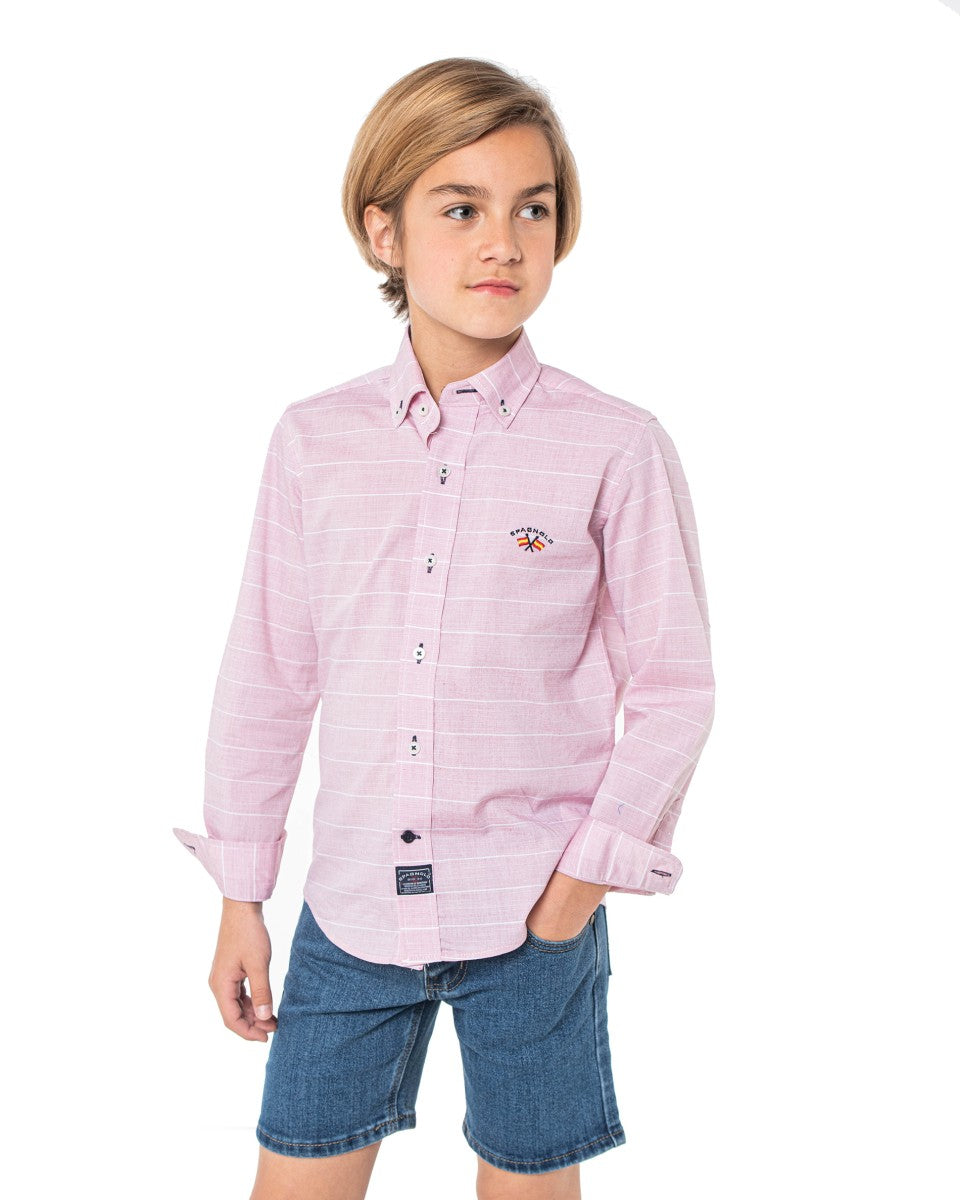 Camisa Spagnolo cuello boton rústico 4410