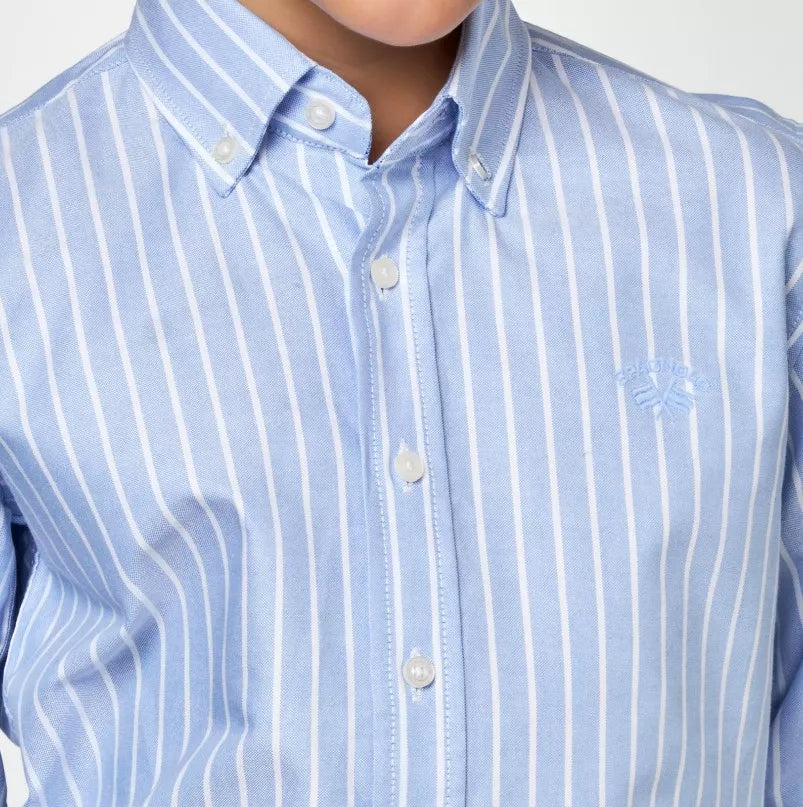 Camisa Spagnolo cuello boton oxford rayas 4525