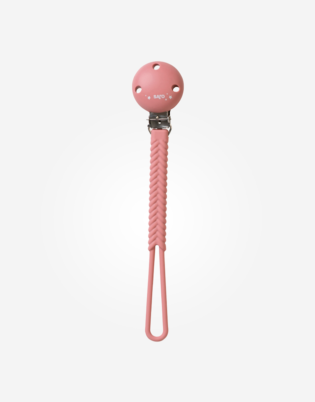 Portachupete Saro trenza de silicona sin BPA antibacteriano
