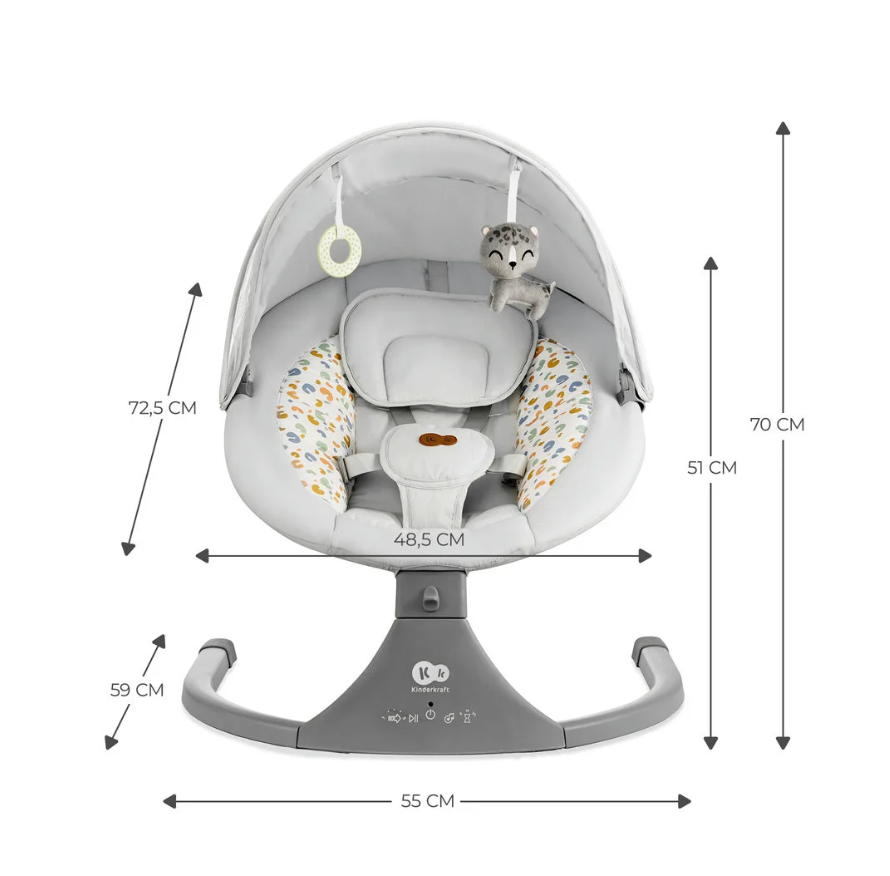Hamaca electrica Kinderkraft LUMI 2 con mando a distancia