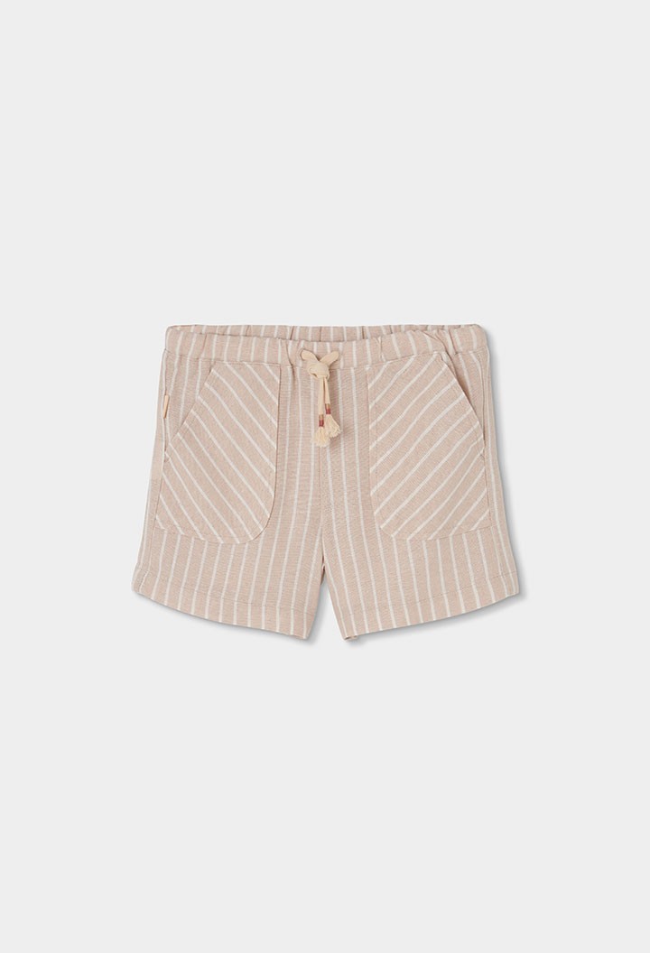 Bermudas Boboli en lino listada