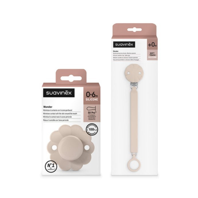 PACK Chupete Suavinex Wonder SX PRO 0M/6M con Pinza