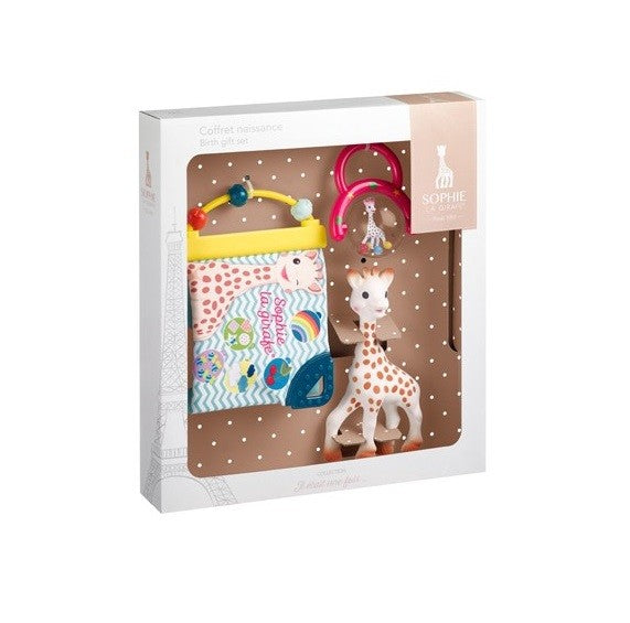 Set regalo Sophie la girafe con sonajero y libro de aprendizaje