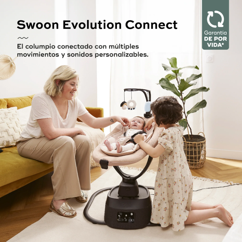 Hamaca eléctrica Babymoov conectada con aplicación Swoon Evolution Connect
