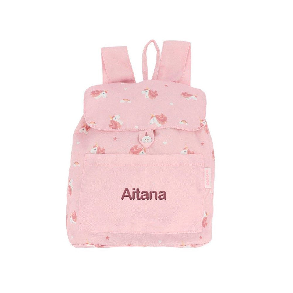 Mochila Pequeña Tela Tutete Magical Unicorn Personalizable