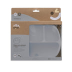 Plato compartimentado de silicona Interbaby con tapa y ventosa