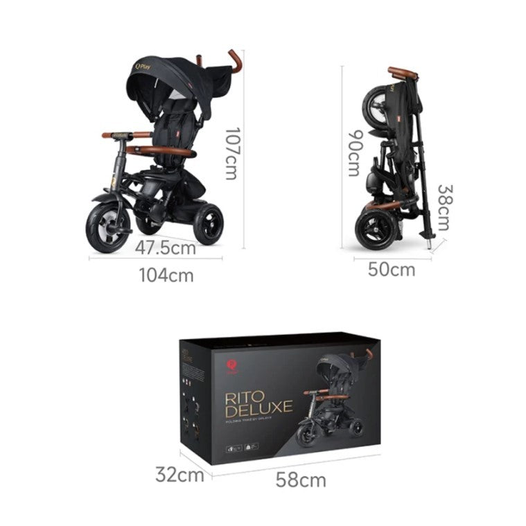 Triciclo plegable Qplay Rito Deluxe Negro