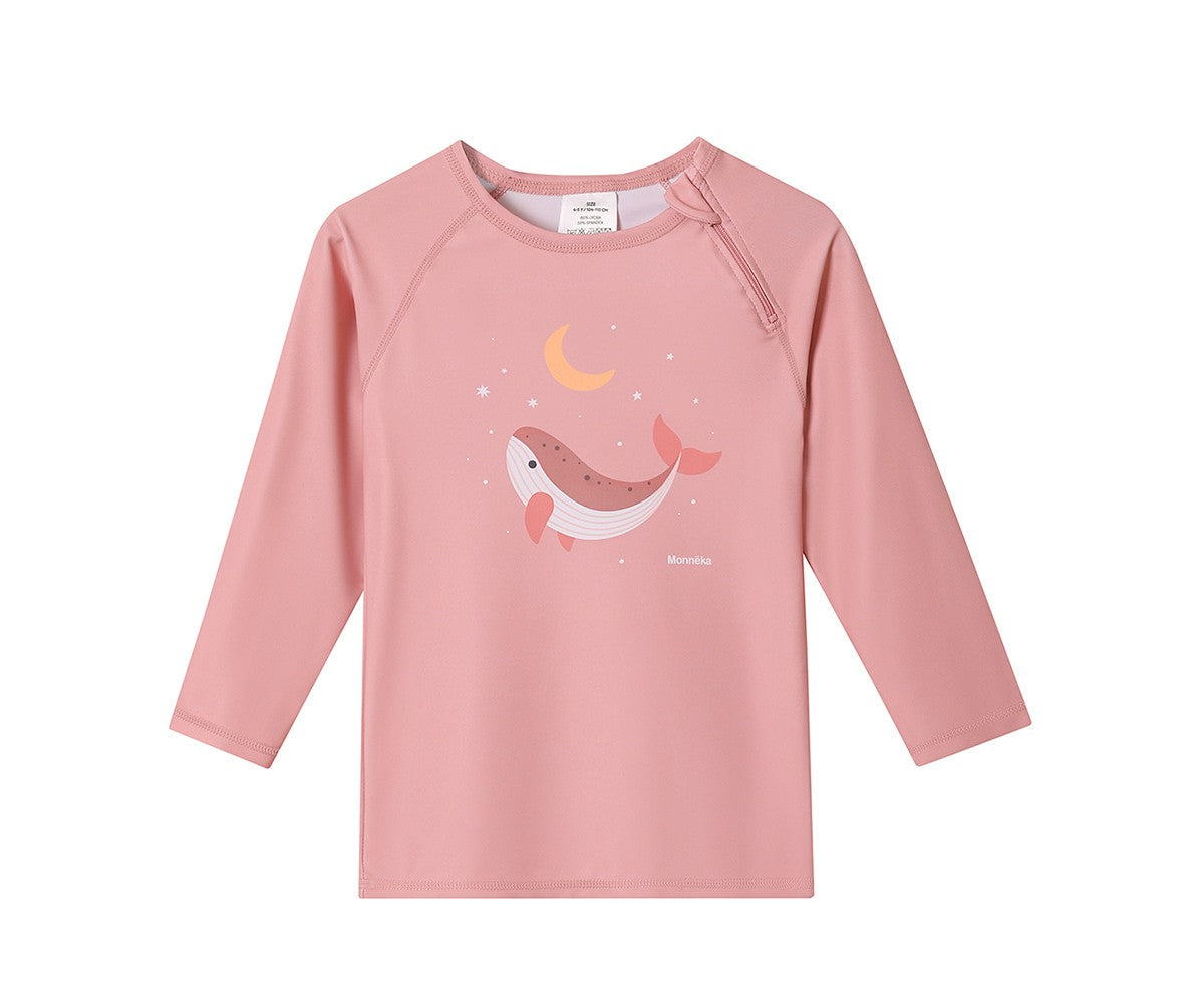 Camiseta Protección Solar Monnëka Manga larga Whale Pink