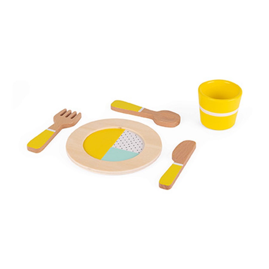Vajilla Janod Brico Kids de madera (20 piezas)