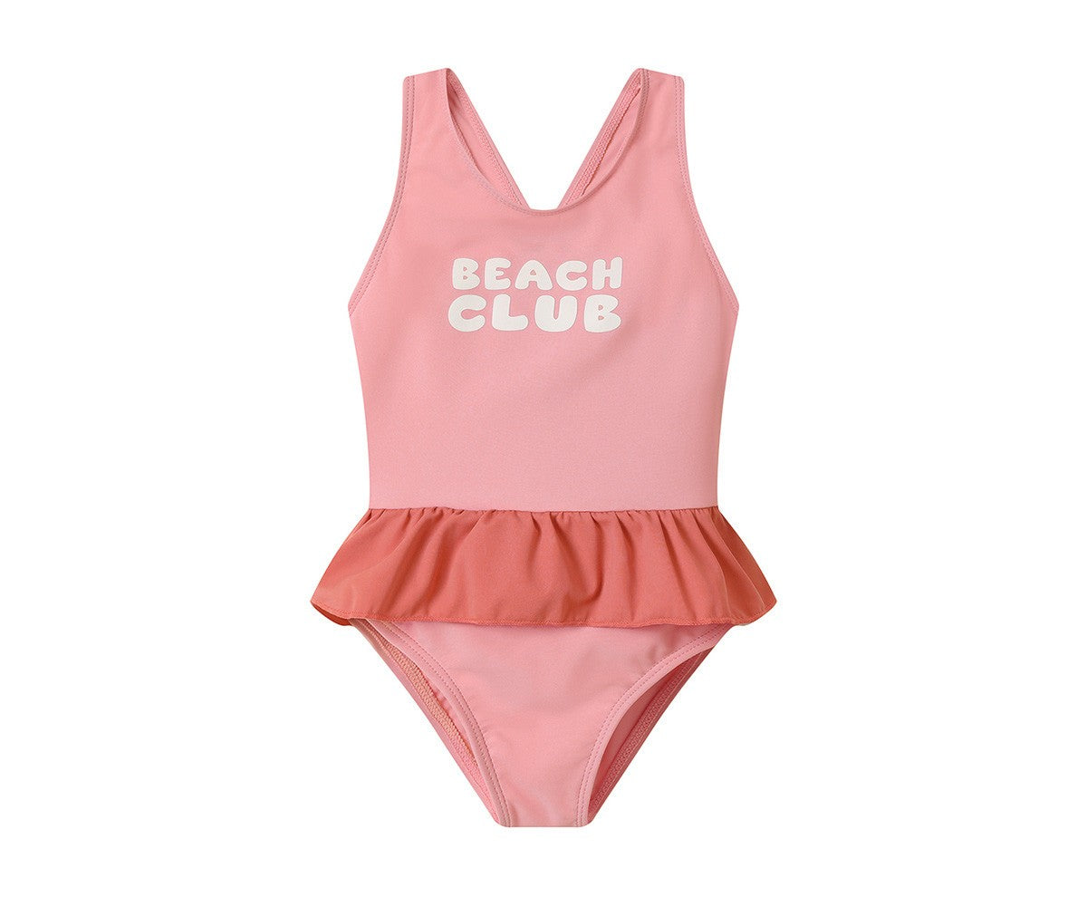 Bañador Monnëka Cruzado con Volantes Stripes Bloom & Blush