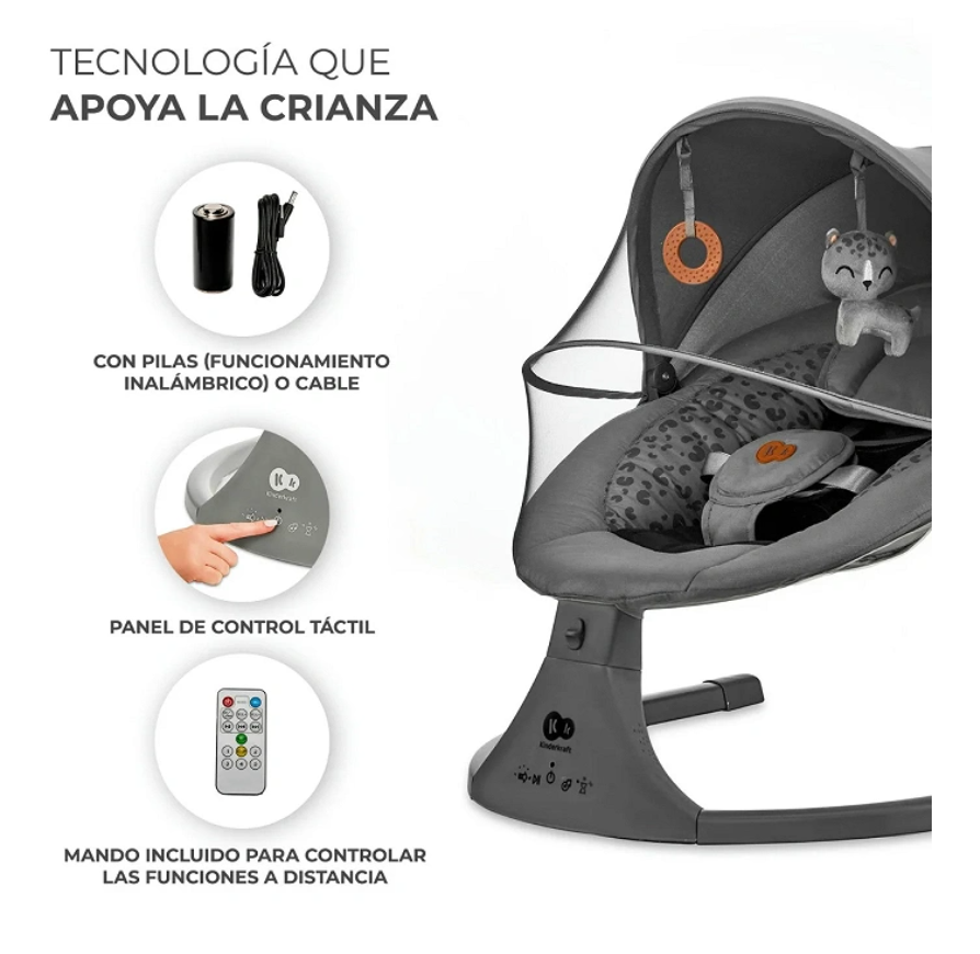 Hamaca electrica Kinderkraft LUMI 2 con mando a distancia