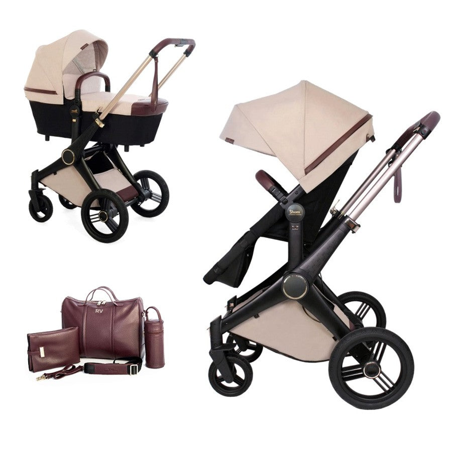 Cochecito TRIO Shom Roberto Verino ELEGANCE con Grupo 0 y bolso
