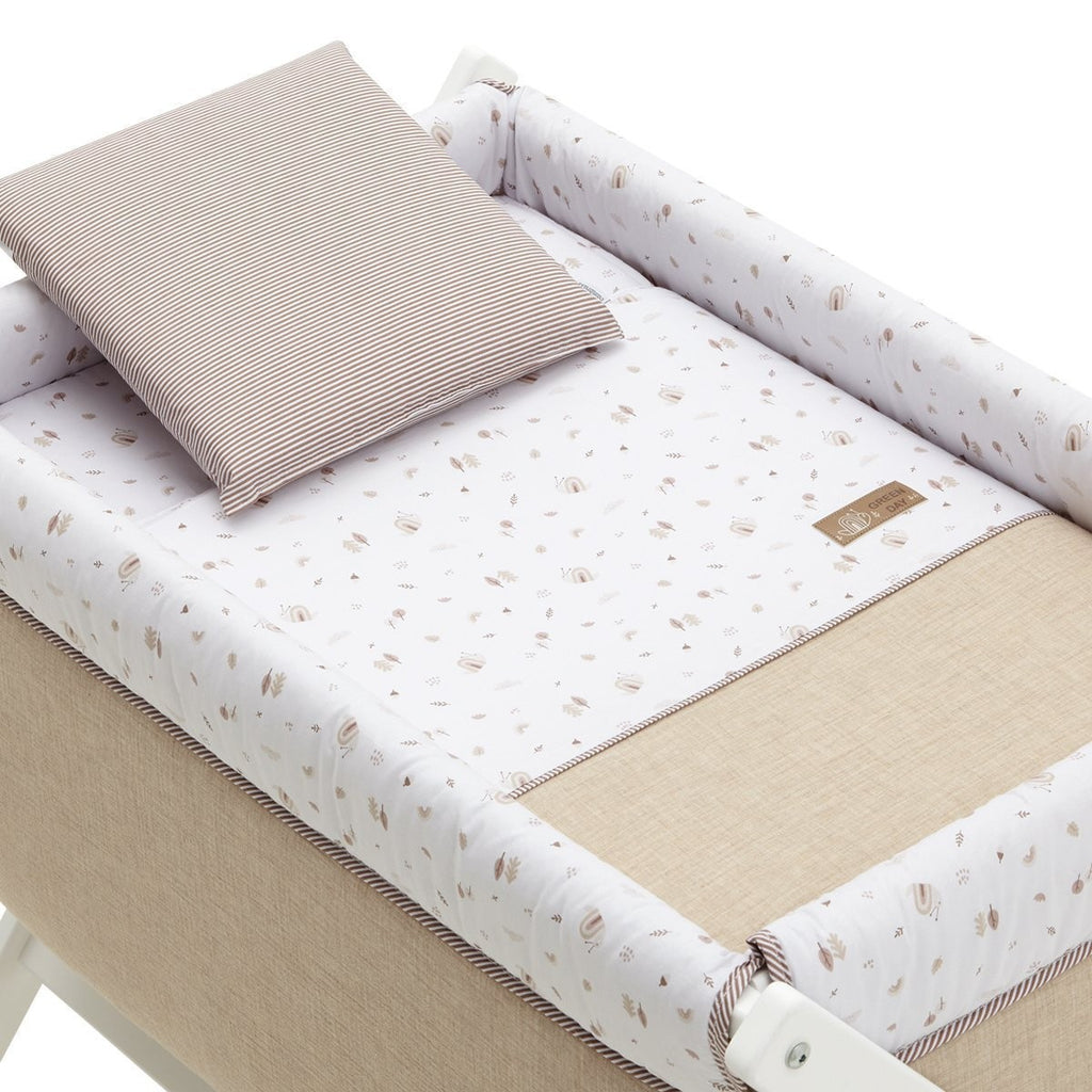 Minicuna Tijera Madera Cambrass Greeny Beige/Blanco