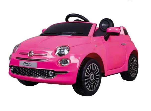 Coche electrico 30Wx2 Qplay Fiat 500 Rosa