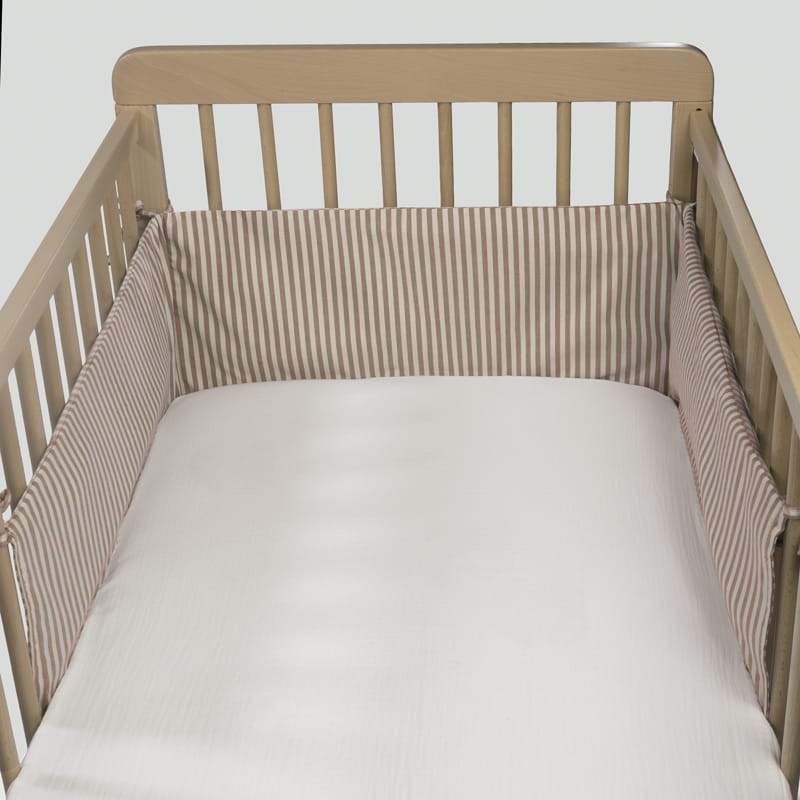 Protector cuna Walking Mum 120x60 cm Praliné Vichy/Rayas
