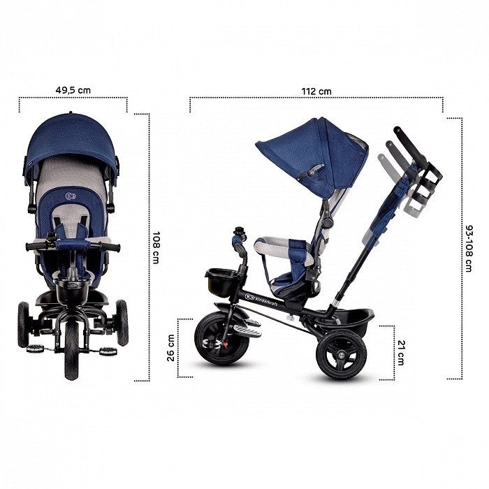 Triciclo Kinderkraft AVEO reversible y plegable