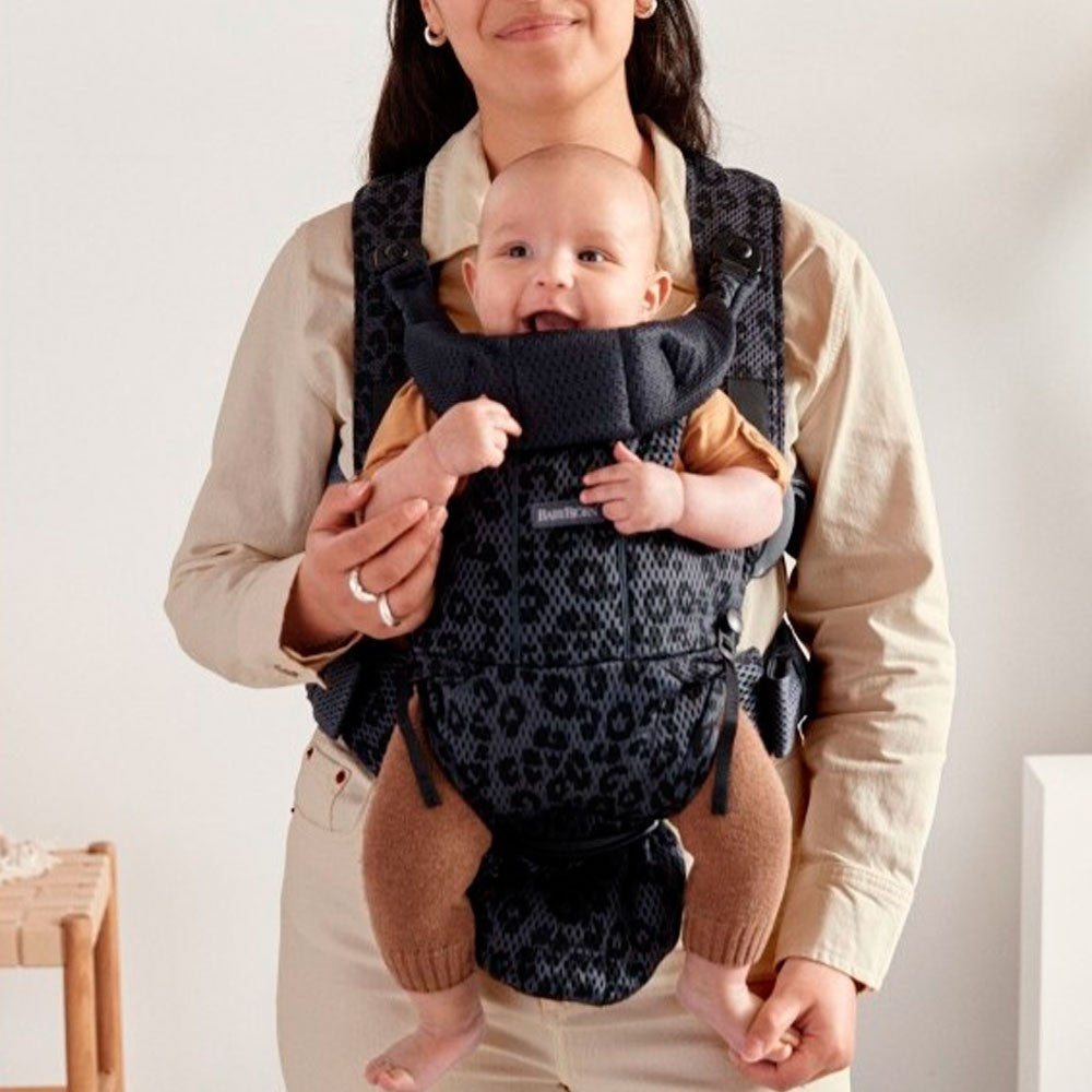 Mochila Portabebe Babybjorn Mini Edición Especial Antracita Leopard 3D Mesh
