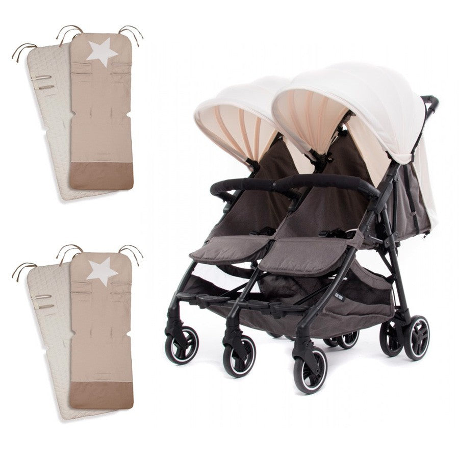 Silla Gemelar Baby Monsters kuki Twin con 2 colchonetas y bolso