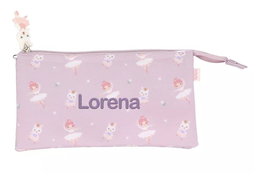 Estuche Con 3 Compartimentos Tutete Ballet Personalizable
