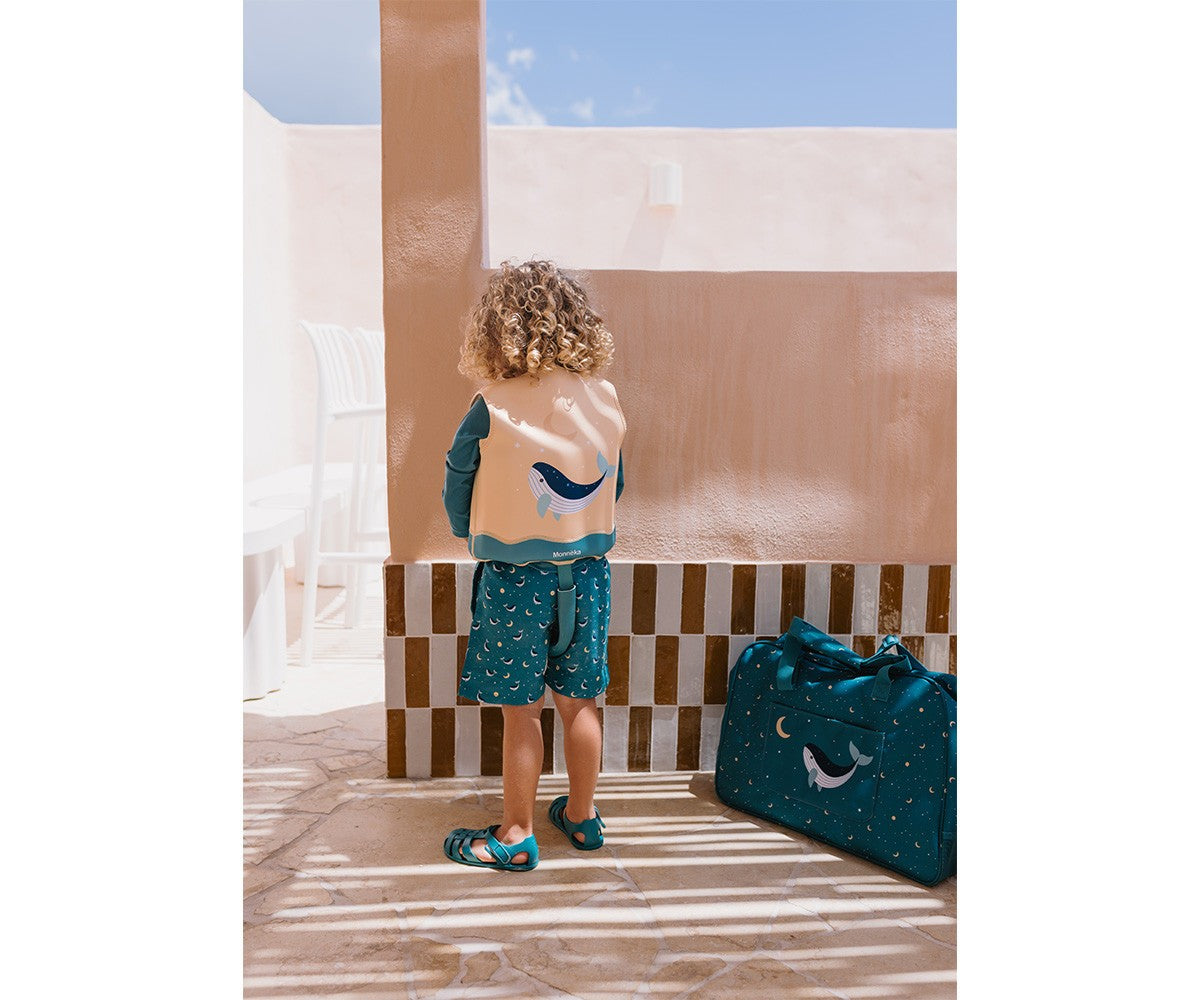 Bolso de Playa con Rejilla Personalizable Monnëka Whale Teal