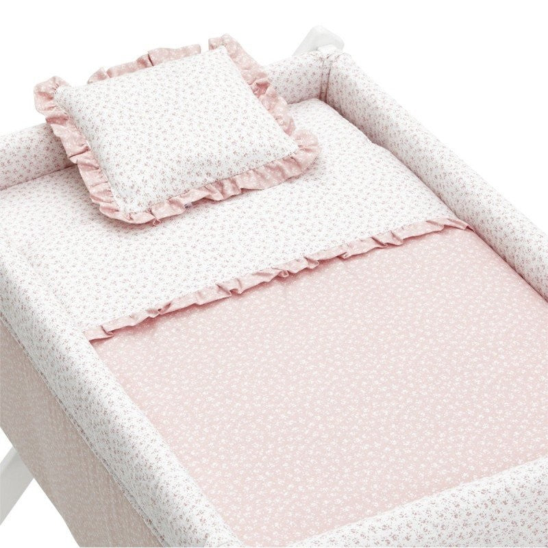 Minicuna Tijera Madera Cambrass Liberty Rosa/Blanco