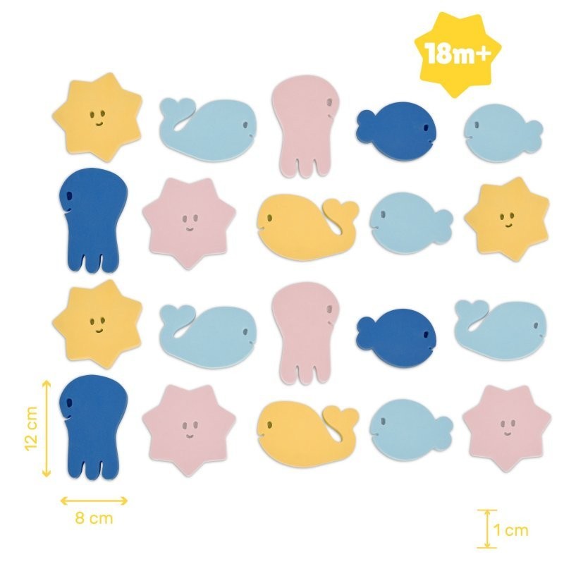 Juguetes de baño Badabulle, 1 libro de baño y 1 marioneta + 20 pegatinas