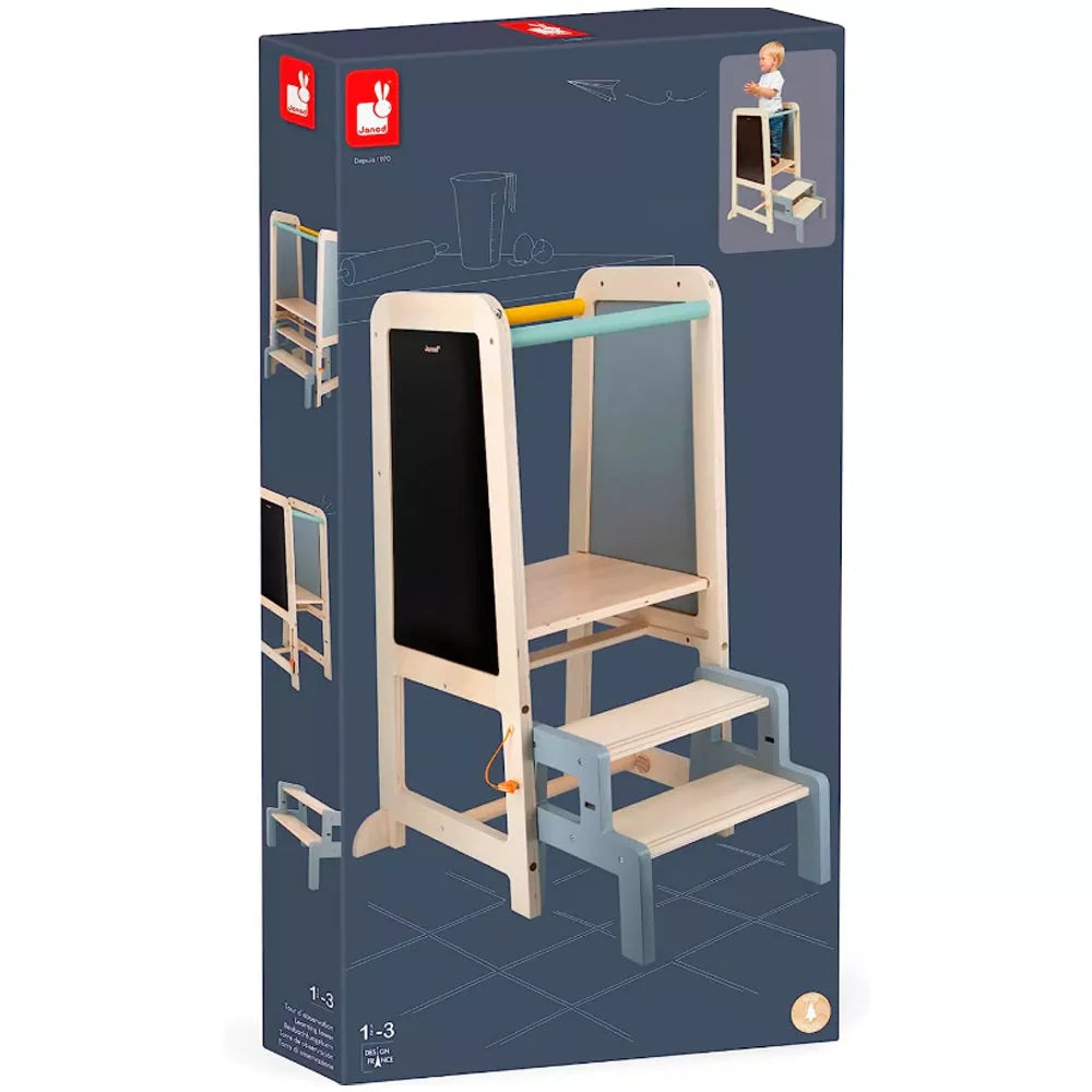 Torre de aprendizaje Janod con pizarra y borrador