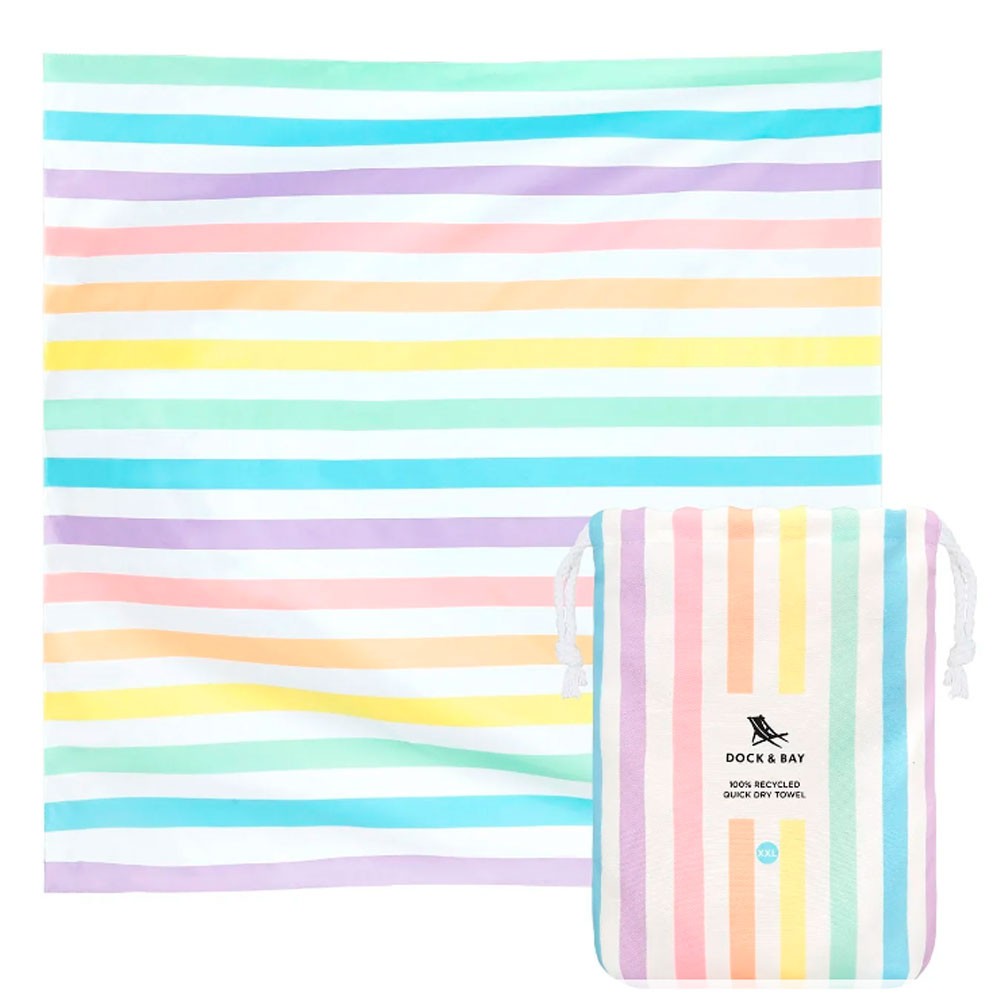 Toalla DOCK & BAY anti arena SUMMER RAINBOW PASTEL XXL