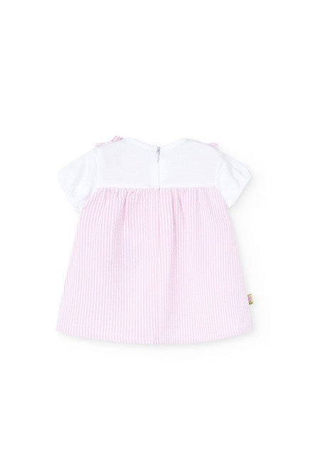 Vestido Boboli popelín listado bicolor
