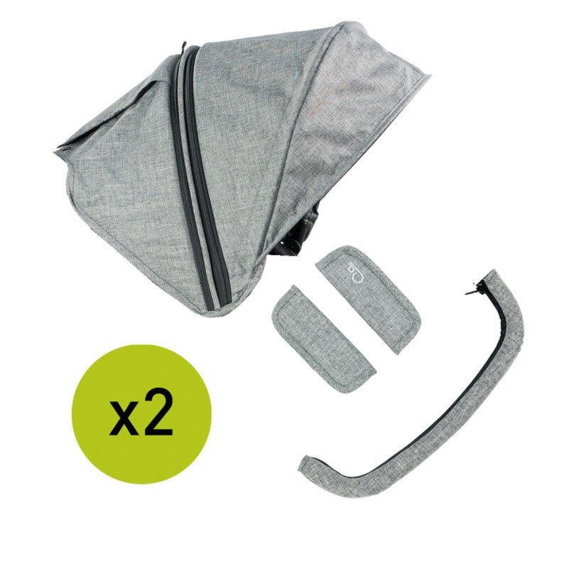 2 capotas Gemelar Niu VentT Twin con funda para barra y arnés
