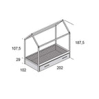 Cama Ros Mini CASITA NIDO 190x90 con cama inferior