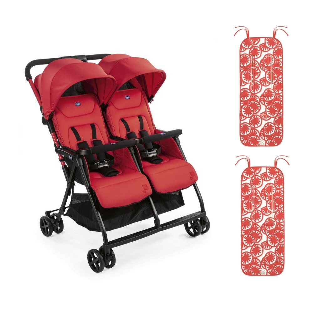 PACK Silla Paseo Gemelar Chicco Ohlala Twin con 2 colchonetas