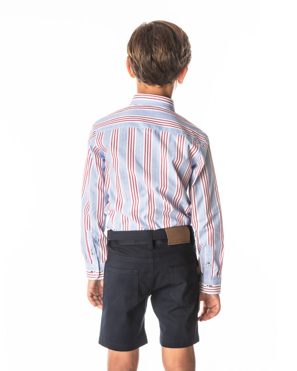 Camisa Spagnolo cuello boton rústico 4410