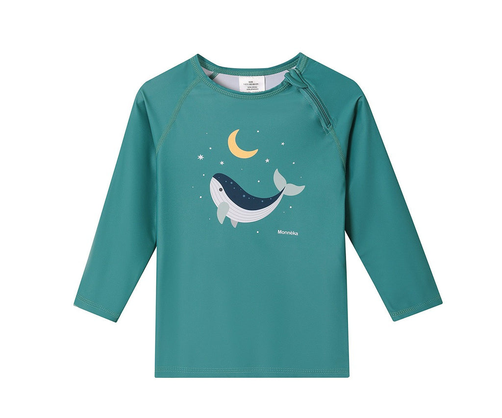 Camiseta Protección Solar Monnëka Manga larga Whale Teal