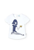 Camiseta Boboli punto combinada