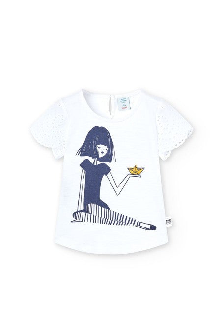 Camiseta Boboli punto combinada