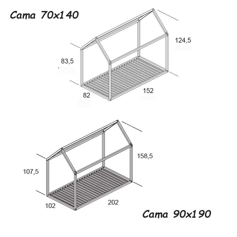 Cama Casita Ros ARCOIRIS
