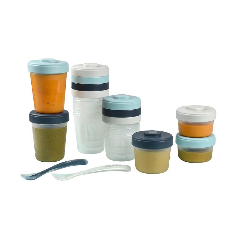 Set de 12 Tarritos Comida Beaba y 2 cucharas de silicona